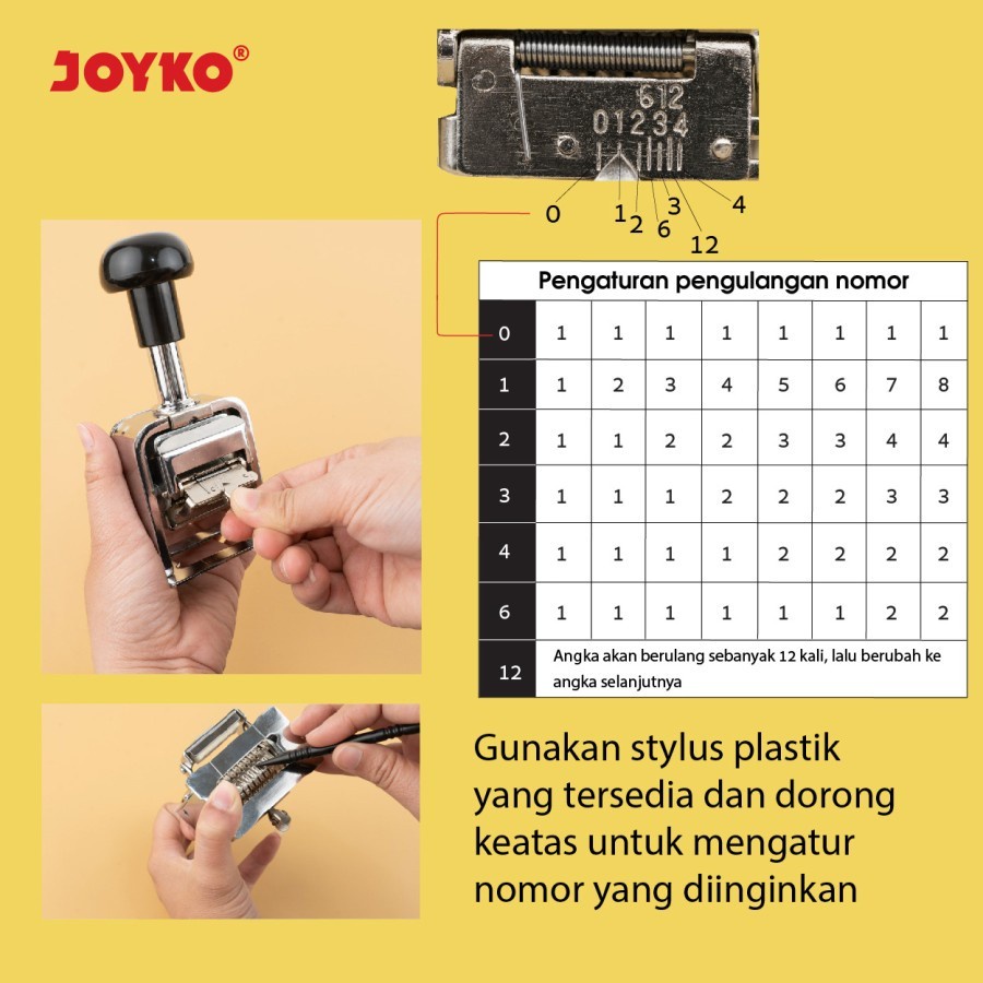 Numerator Joyko NM-101 / 7 Digits / Angka / Automatic Numbering Machine / Mesin Penomor Otomatis