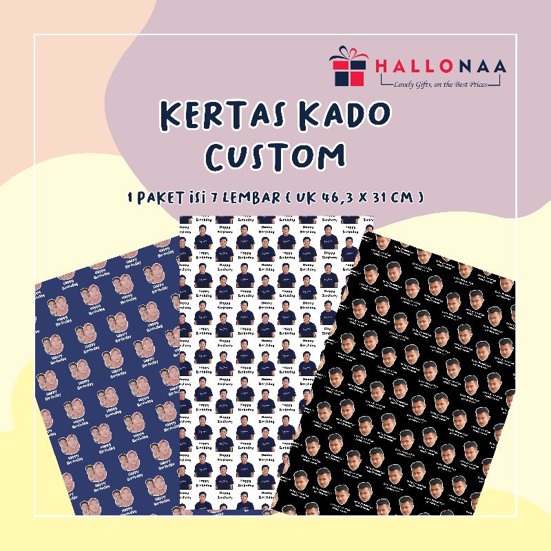 

[6 LEMBAR] PAKET MURAH KERTAS KADO CUSTOM