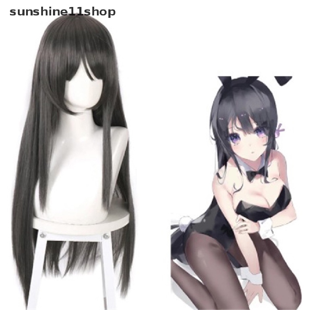 Wig Cosplay SHO Puella Magi Madoka Magica Akemi Homura Hitam Wig Lurus Panjang N