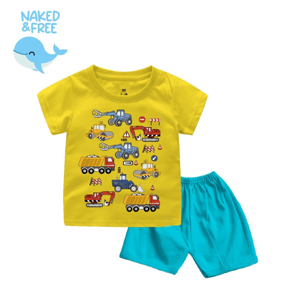 anak naked Naked & Free Setelan Pendek Bayi Anak Seamless Seri Heavy Equipment Usia 6  Bulan - 8 Tahun Bahan Katun Combed - Naked&Free Official Store | Desty  Wholesale