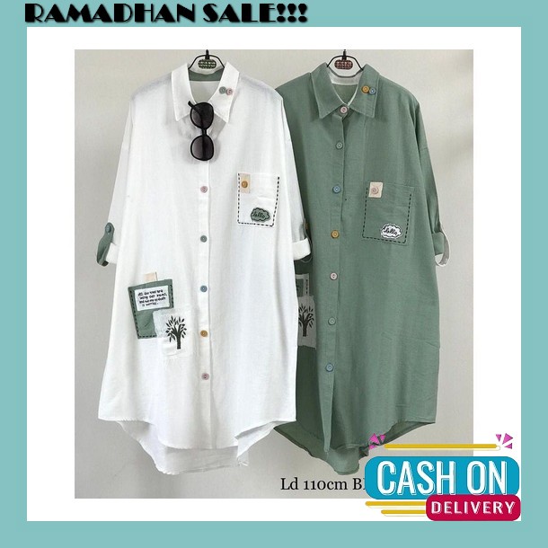 Ramdan Collection A047 | Milly One Set Rayon Crinkle Setelan Wanita Kekinian Tunik + Celana Import F