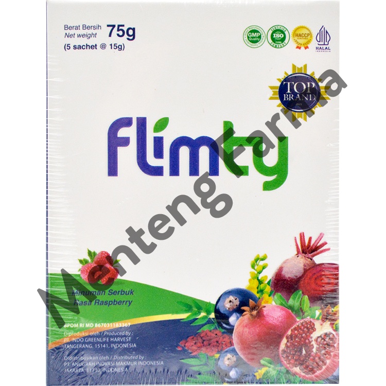 Flimty Fiber Raspberry Travel Pack 5 Sachet - Pelangsing Diet Detox