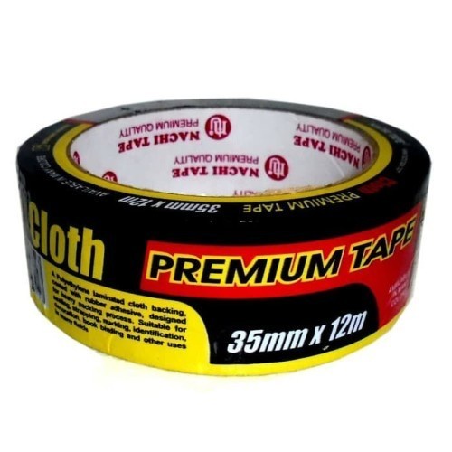 

Lakban Hitam Kain Nachi Ukuran 1,5 Inc / 35 Mm Cloth Tape