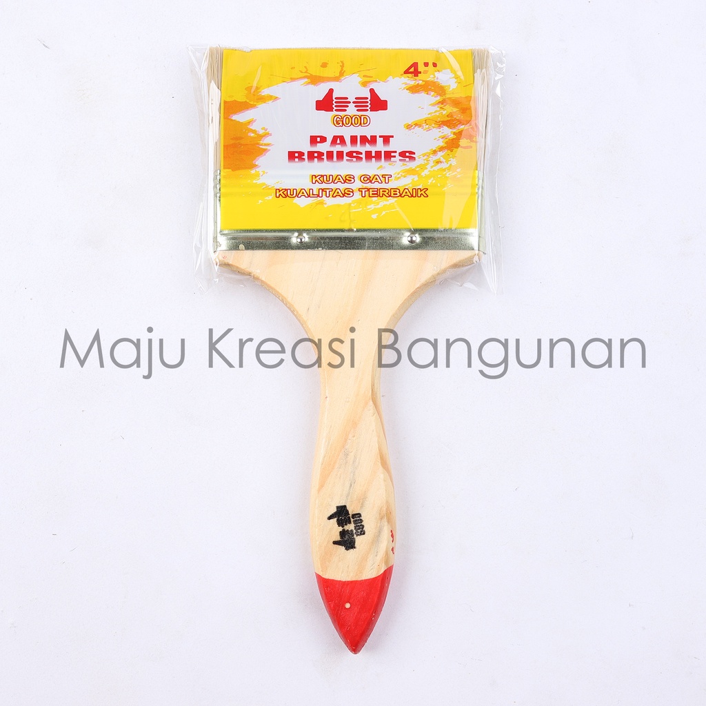 Kuas Cat Merk Good 4&quot; Inch Kayu Paint Brush Tembok Dinding Inci In 4Inch 4Inci 4In Isi 12 Buah