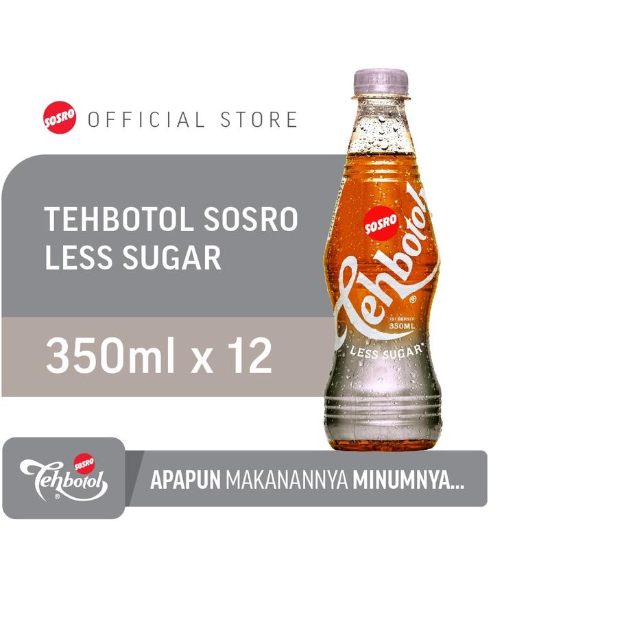 

► Tehbotol Sosro pet Less Sugar 350ml isi 12 Pcs ☂