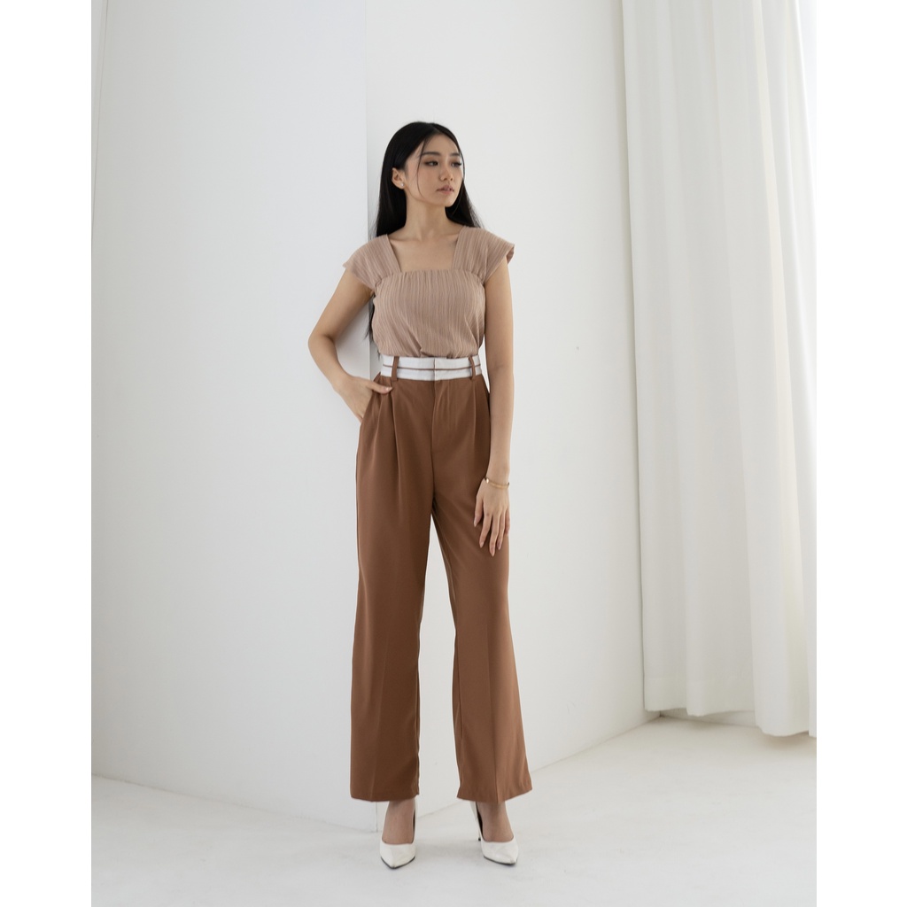 Beige Studio - Pierce Pants | Bawahan Celana Panjang High Waist Kulot Wanita