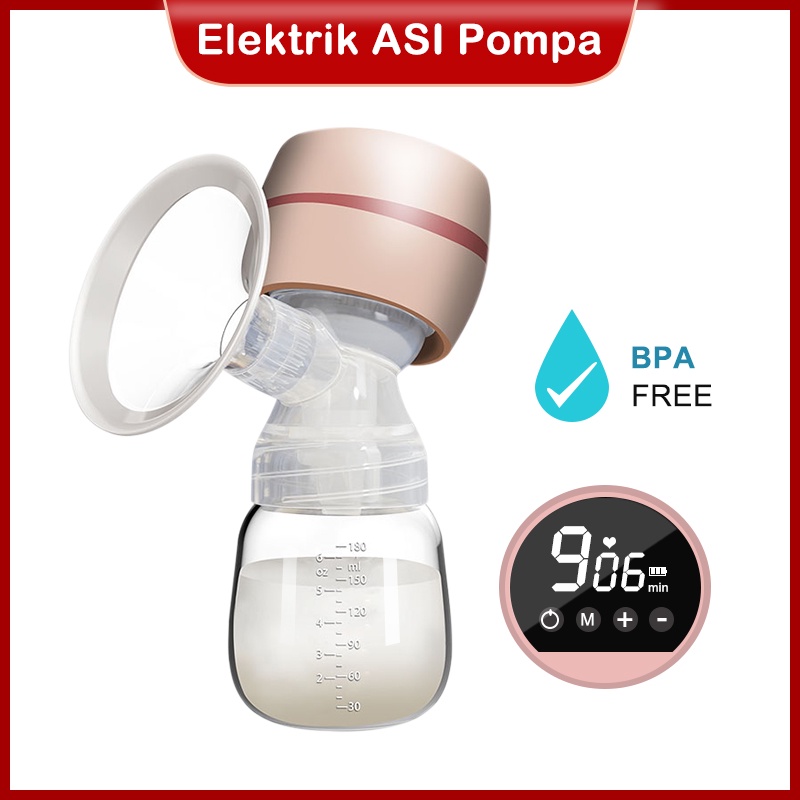 Pompa ASI Electrik Portable Rechargeable Painless Breast Pump BPA Free Tanpak Kabel 180ml Breastfeeding Gift Perlengkapan Bayi Lahir