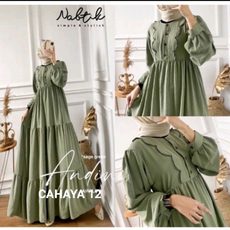 GAMIS CRINGKEL AIRFLOW ANDINI DRESS MAXY WANITA