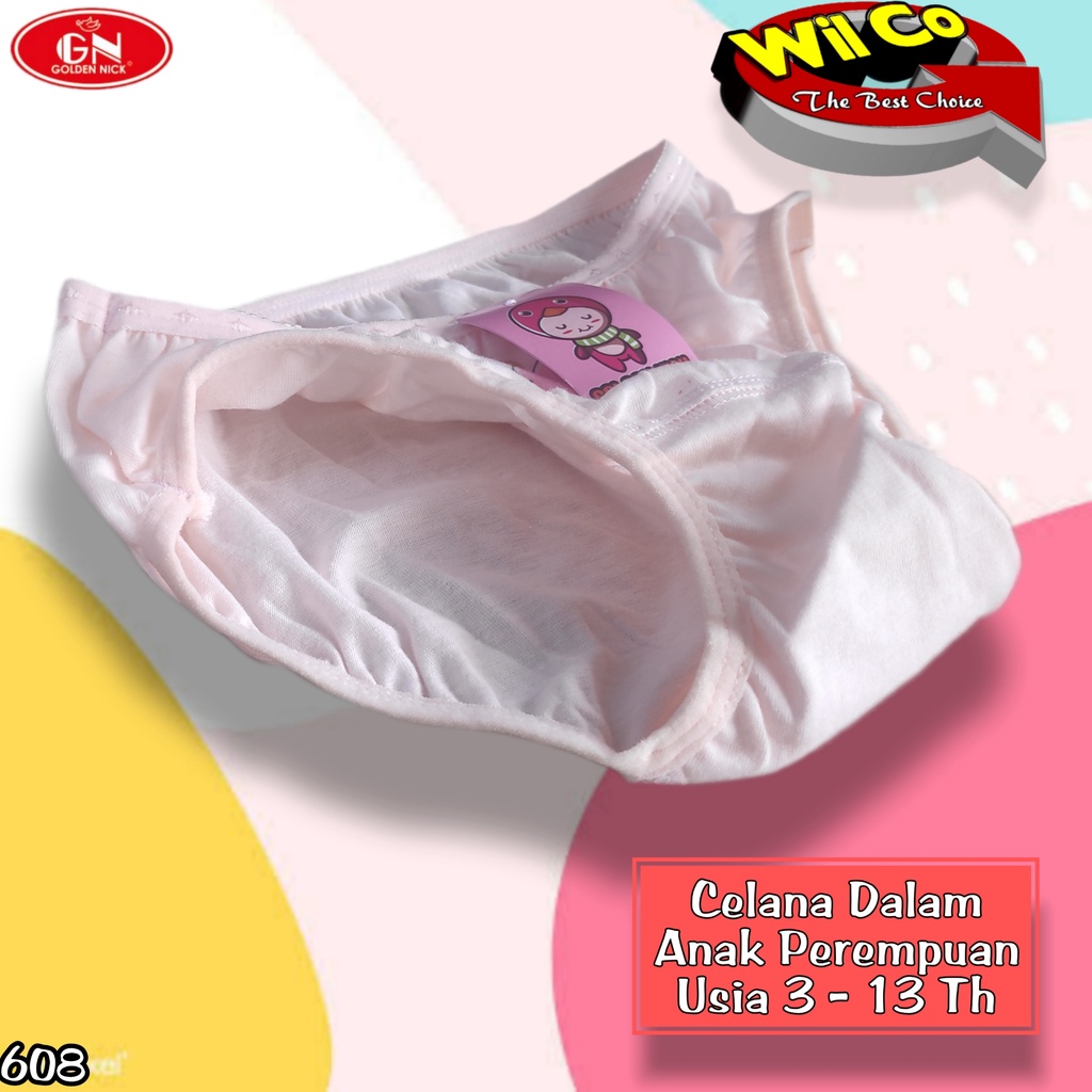 K608 - CELANA DALAM ANAK WANITA MURAH MULTYCOLOR GOLDEN NICK HARGA PER 1 PCS