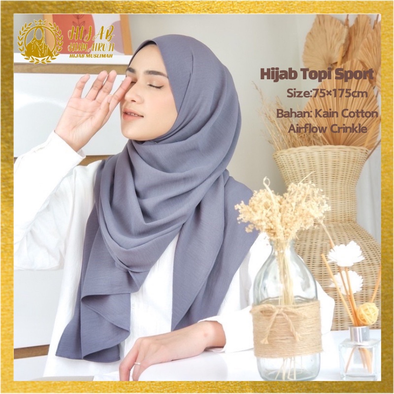 Hijab Humairoh - Pashmina crinkle  Hijab pashmina  Crinkle airflow 175×75 Jilbab crinkle pashmina  A