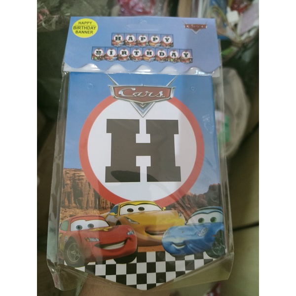 Banner Happy Birthday Motif Cars / Banner Ulang Tahun / Banner HBD / Banner Ultah Anak / Banner HBD 