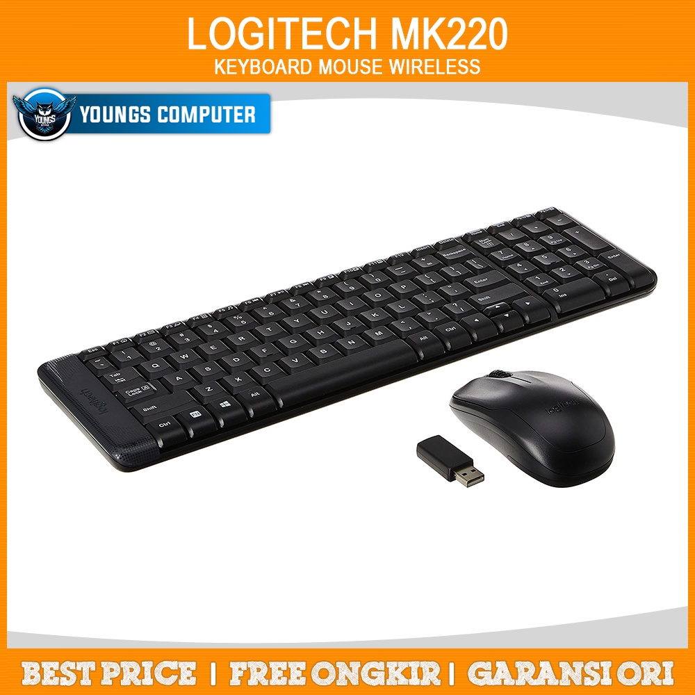 KEYBOARD MOUSE BUNDLE WIRELESS LOGITECH MK220 RESMI ORIGINAL