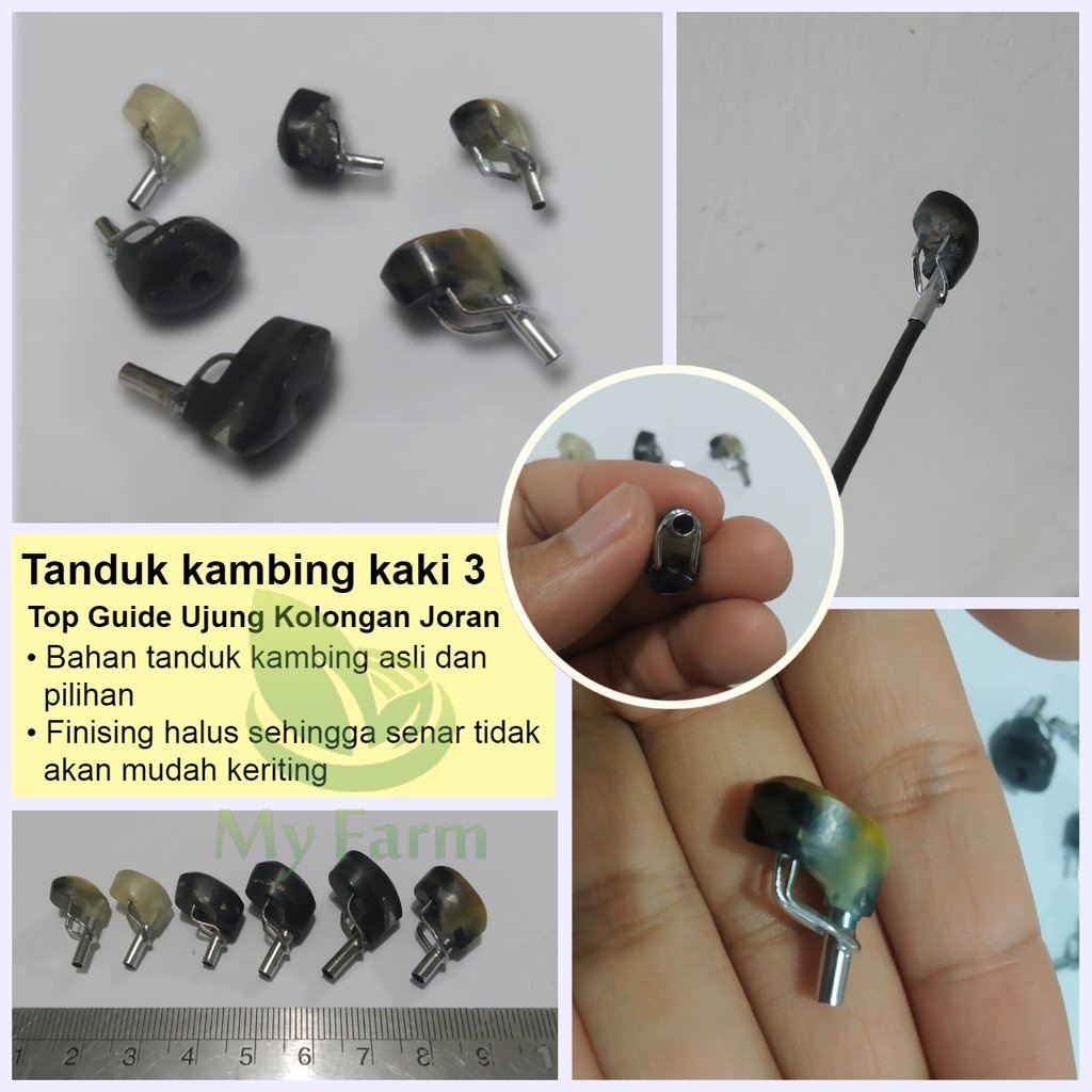 Marit Tanduk Kambing Kaki 3 Dengan Penyangga Ukuran 2.0-3.0mm Top Guide Ujung Kolongan Joran Pancing