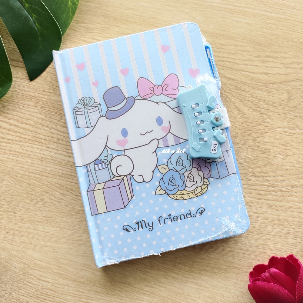 Terlaris ✨ -Buku Diary Karakter Sanrio Aesthetic Dairy Kunci Kode Note Book Jurnal Dairy Lucu Unik B