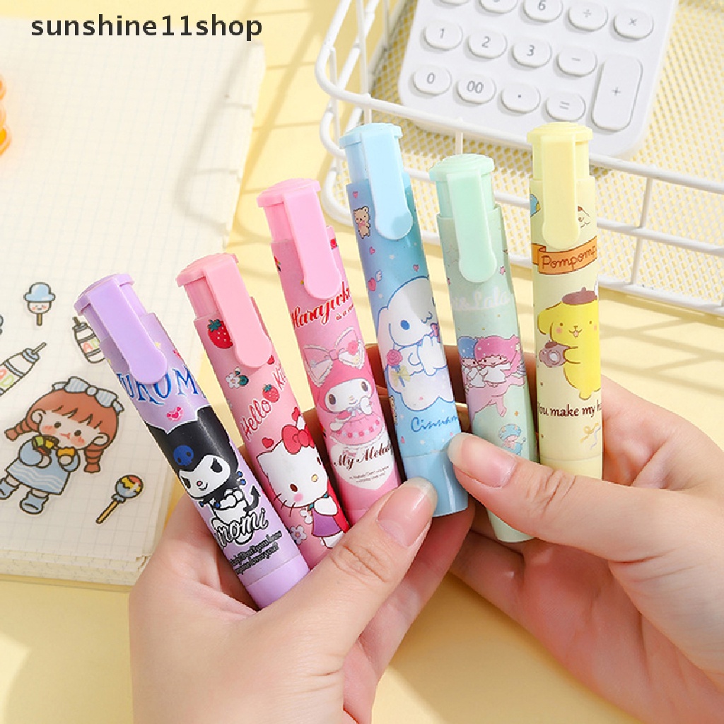 Sho Lucu Kreatif Ditarik Penghapus Kartun Kawaii Manis Menekan Penghapus Pensil Karet Lembut Refill Core Untuk Anak-Anak Art Wrig Erasers Pen Alat Tulis Kantor N