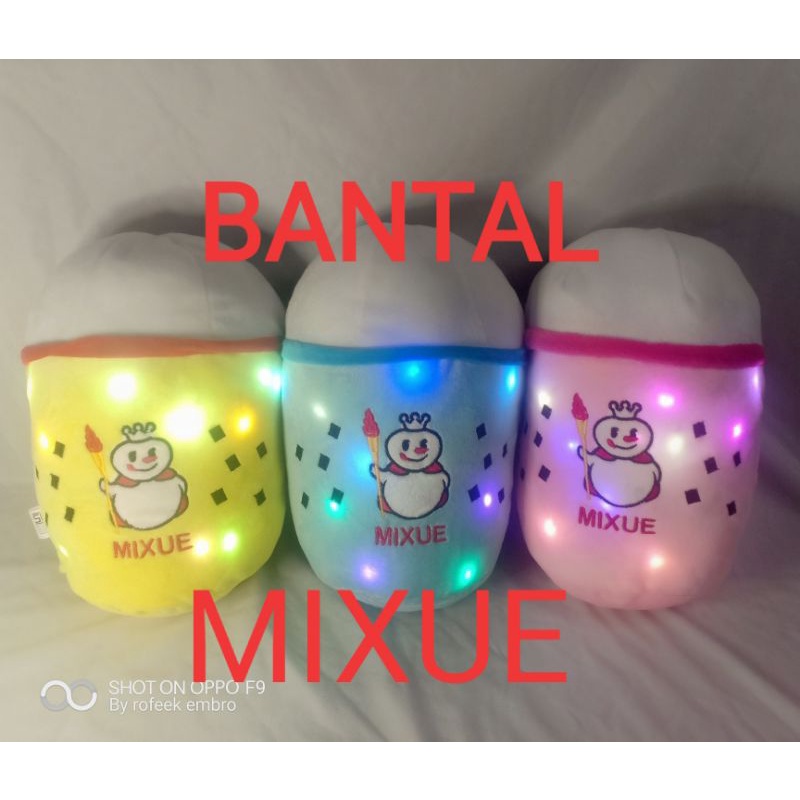 BANTAL ICE MIXUE NYALA LED,MAINAN ANAK tinggi 30cm