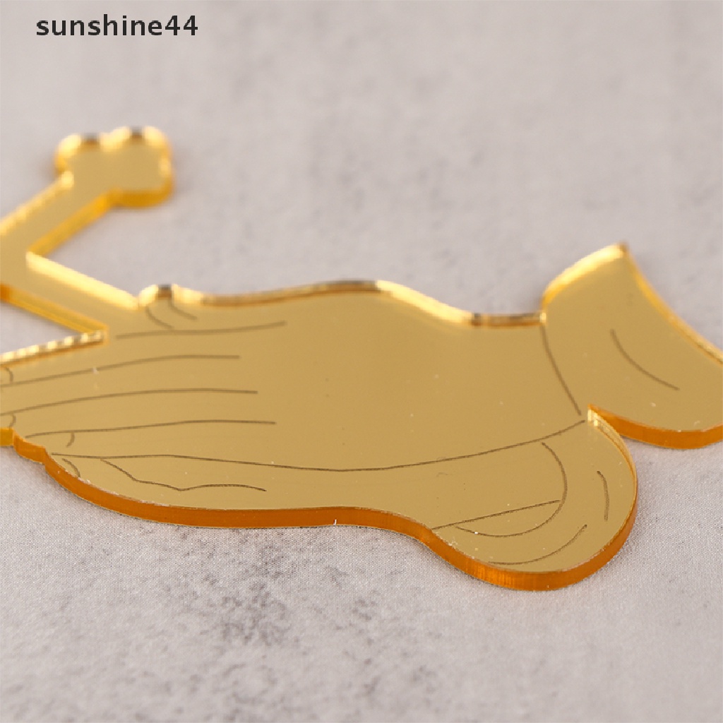 Sunshine 1Pc Mirror Acrylic Cross Cupcake Topper Hiasan Kue Pesta Baptis ID