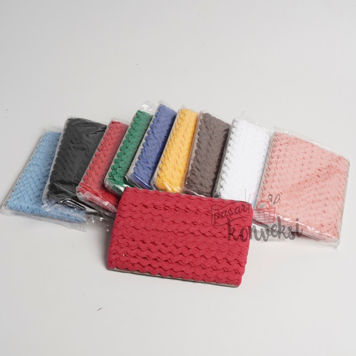 Terlaris Biku Biku/Renda Zig Zag Polyester