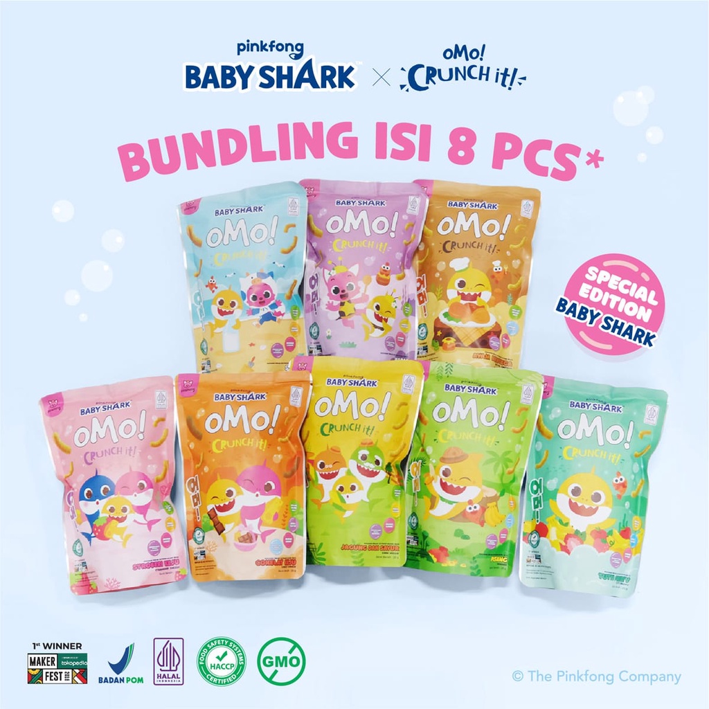 BUNDLING 8 PCS OMO! CRUNCH IT BABYSHARK SERIES
