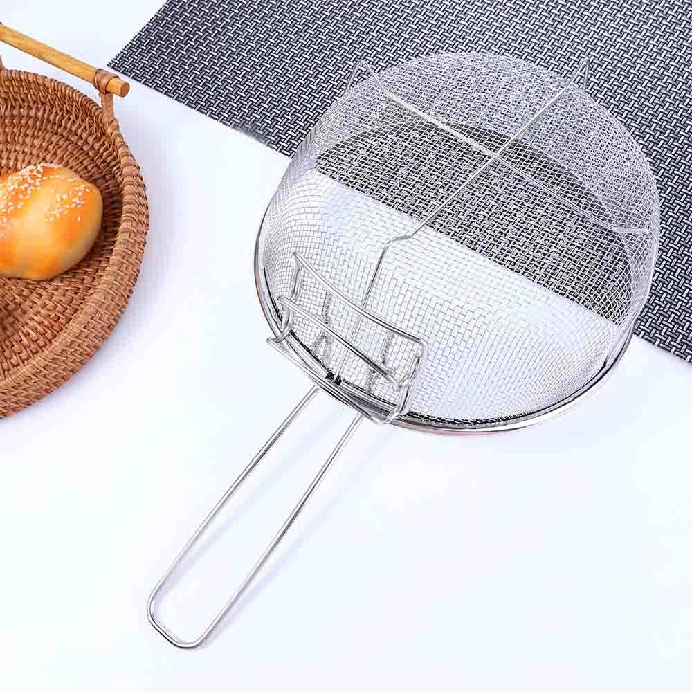 [Elegan] Keranjang Goreng Sayap Ayam Bawang Cincin Kentang Goreng Stainless Steel Dengan Pegangan Mesh Net Alat Masak