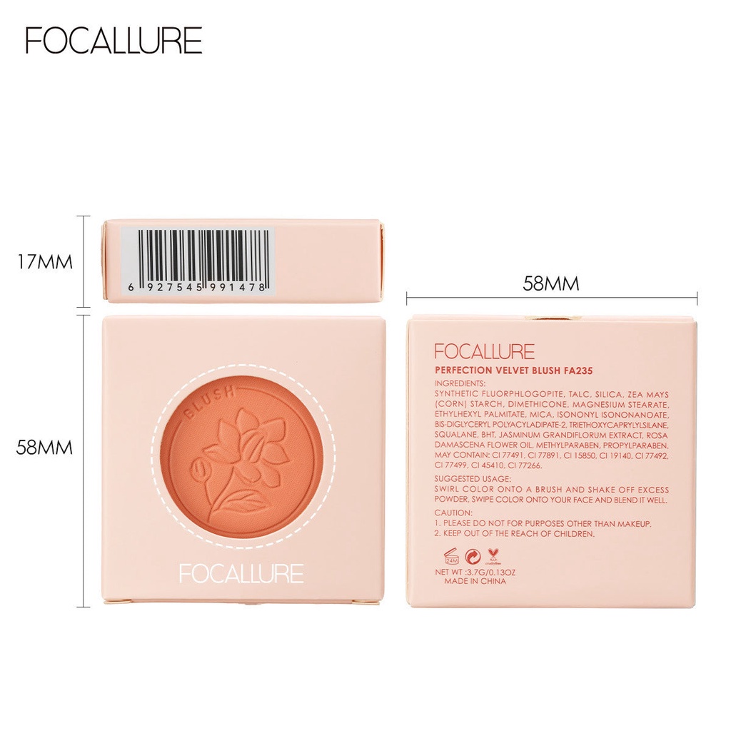 NIK - FOCALLURE Perfection Velvet Blush FA235 | Blush On | Powder Blush | BPOM ORIGINAL