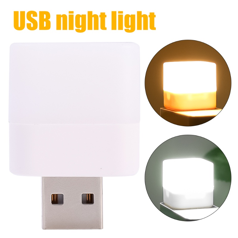 1pc USB Plug Lamp Mini LED Night Light/Power Bank Charging Book Lights Lampu Pelindung Mata Baca Kecil Peralatan Berkemah