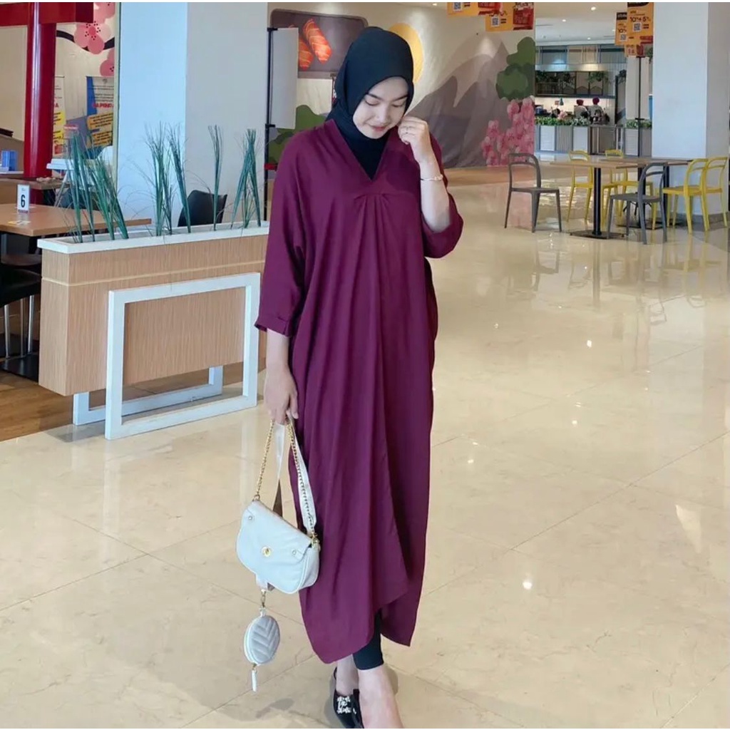 LUNA KAFTAN CRINKLE AIRFLOW ALMER KAFTAN DRESS GAMIS TERBARU 2023 GAMIS LEBARAN WANITA