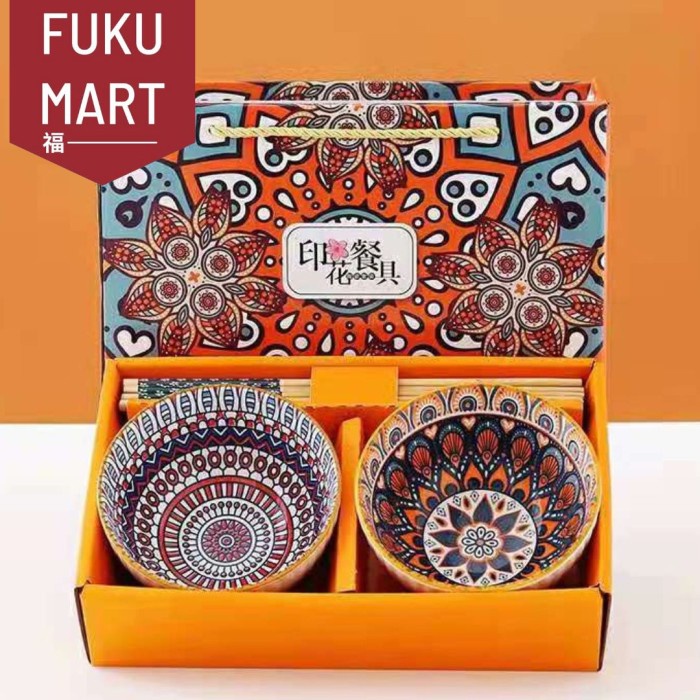 

Souvenir Mangkok Set Hampers Mangkok Hampers Natal Lebaran Idul Fitri - Orenji Set 2pcs