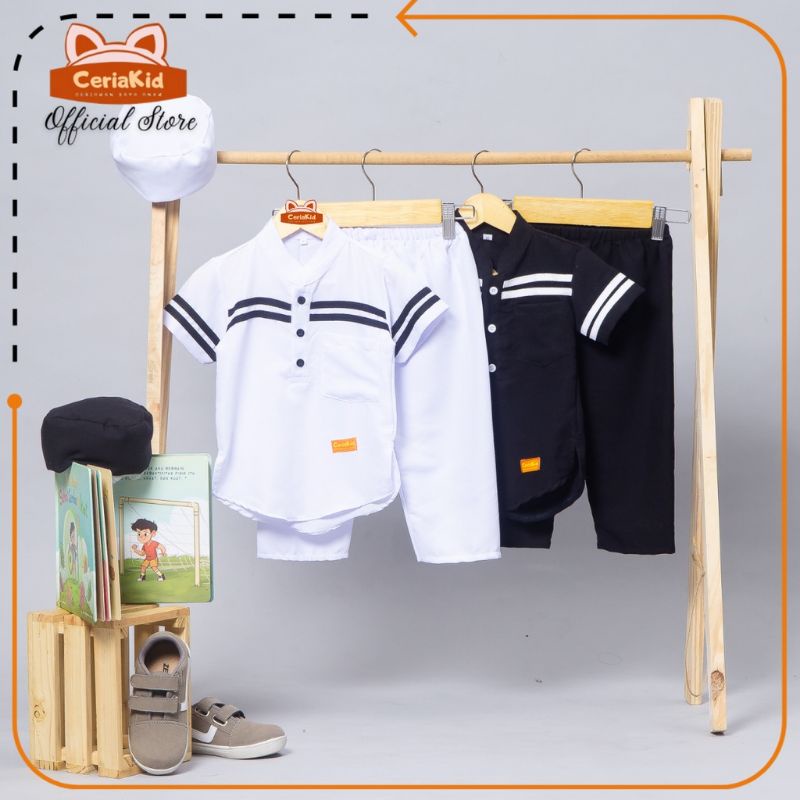 Setelan Baju Koko Anak Putih / Setelan Koko Anak Manasik Haji 1-5 Tahun / Setelan Baju Taqwa Anak Premium