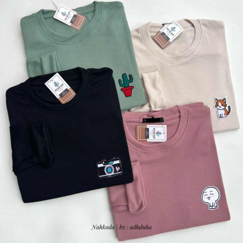 KAOS RIB PREMIUM  / KAOS PATCH BORDIR KAOS POLOS LENGAN PANJANG KAOS WANITA IMPORT / KAOS GLOWAPPARE