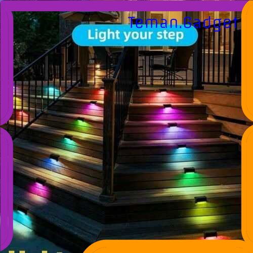 TG-LMP IWP Lampu Taman Hias Otomatis Deck Light Solar Power IP65 RGB 8 PCS - IW12