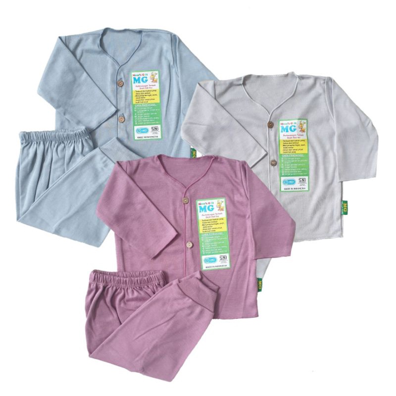 Setelan Bayi Newborn Baju Panjang + Celana Panjang 0-4 m Mom Gift Celana Baju Newborn SNI MG