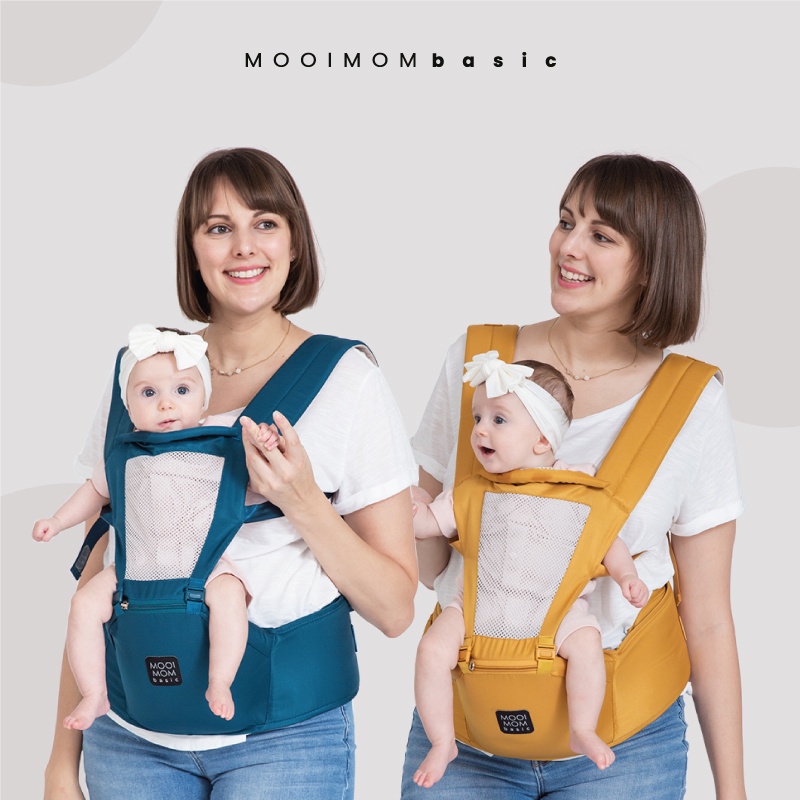 MOOIMOM Basic Compact Hipseat Carrier - Gendongan Bayi Depan