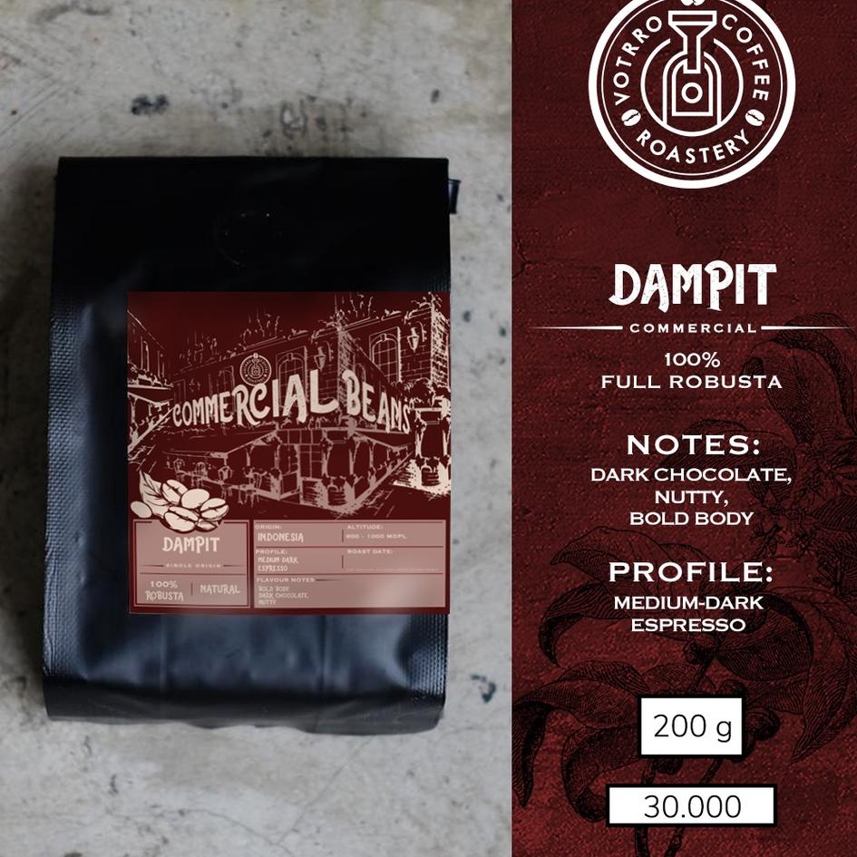 

(DISKON) Biji Kopi 100% Full Robusta Dampit Roasted Commercial - 200 gr New.,,,**
