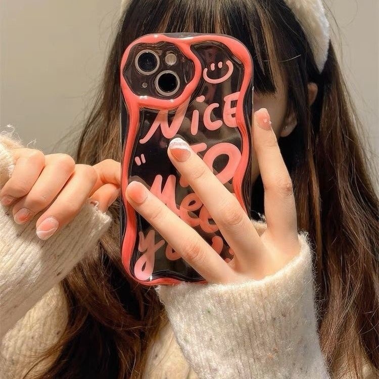 IPHONE Casing Ponsel Desain Canggih Grafiti Pink Kompatibel Dengan Iphone12 13 14 11 Pro Max X Xs Max Xr Vvxwr