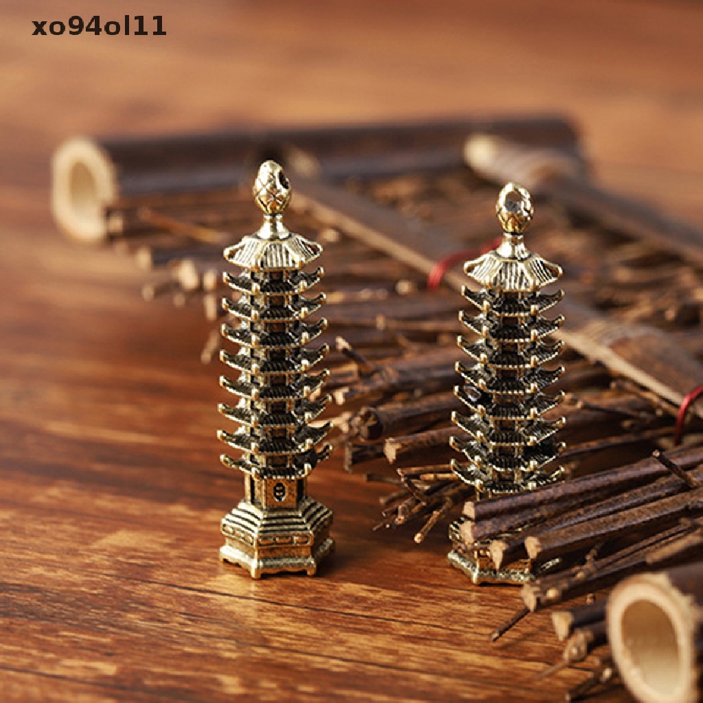 Xo 2pcs Dekorasi pagoda Mini Kerajinan Tangan Micro landscape Garden Decor OL