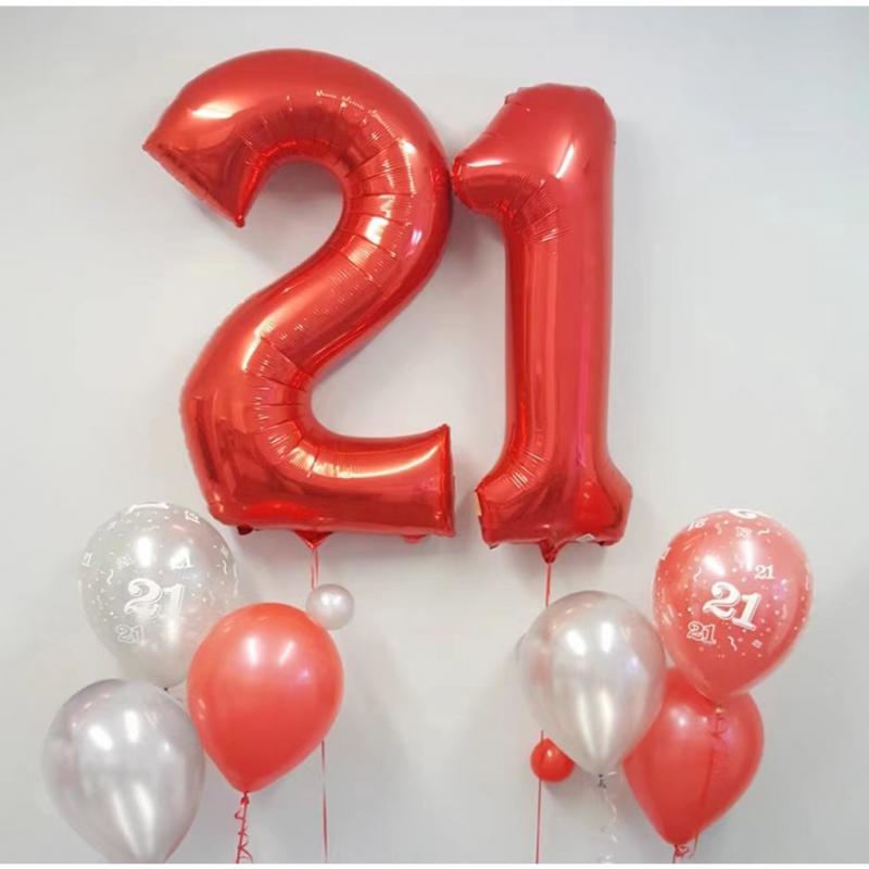 Balon Angka Ulang Tahun 32inch Merah Besar Aluminium Foil Balon Angka Digit Balon Party Wedding Anniversariesdekorasi