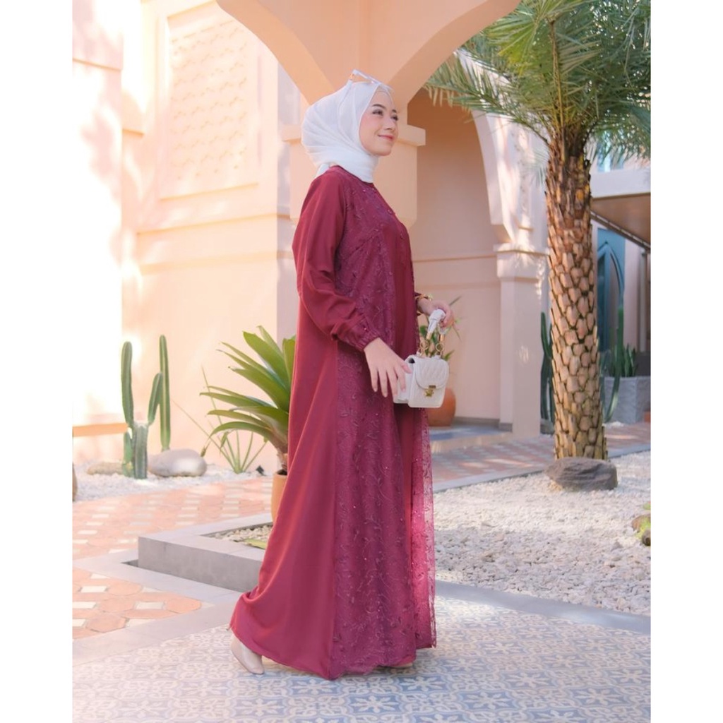 DRESS MAXI BRUKAT / TARISA MAXI /  DRESS MUSLIM PESTA / BAJU GAMIS LEBARAN BUSUI