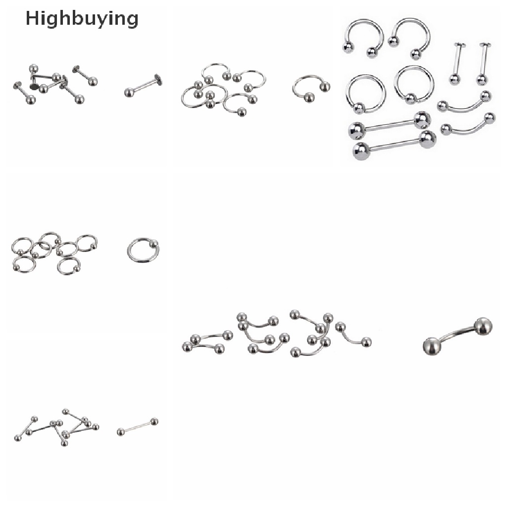 Hbid Perhiasan Tubuh Stainless Steel Alis Lidah Bar Labret Bibir Hidung Rings Glory