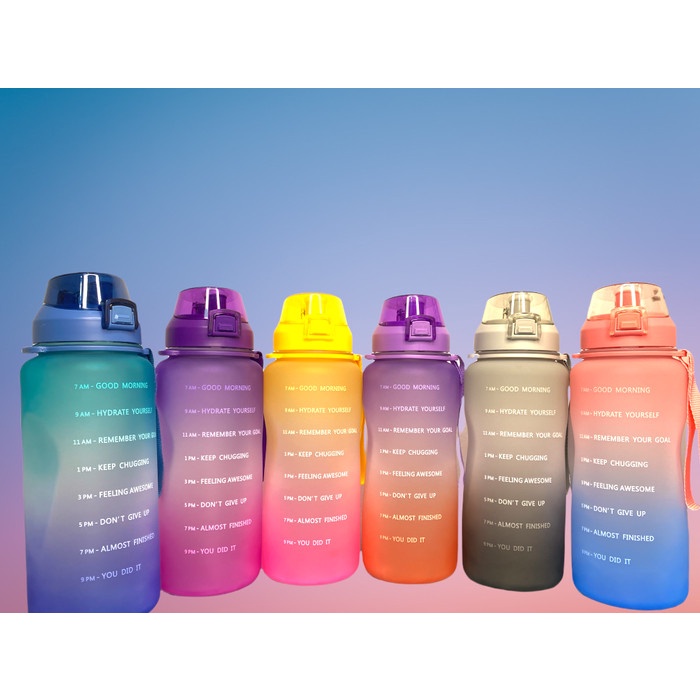 Terlaris Botol Air Minum Motivasi Sport Bottle 2 Liter Gradasi Viral