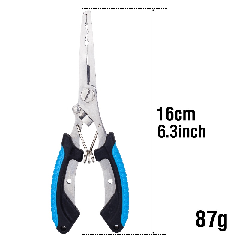 Baru2023tang Pancing Stainless Steel 3warna Pemotong Kepang Split Ring Tang Kait Remover Gagang Karet Tahan Air Asin Alat Pancing Aksesoris Memancing Multifungsi