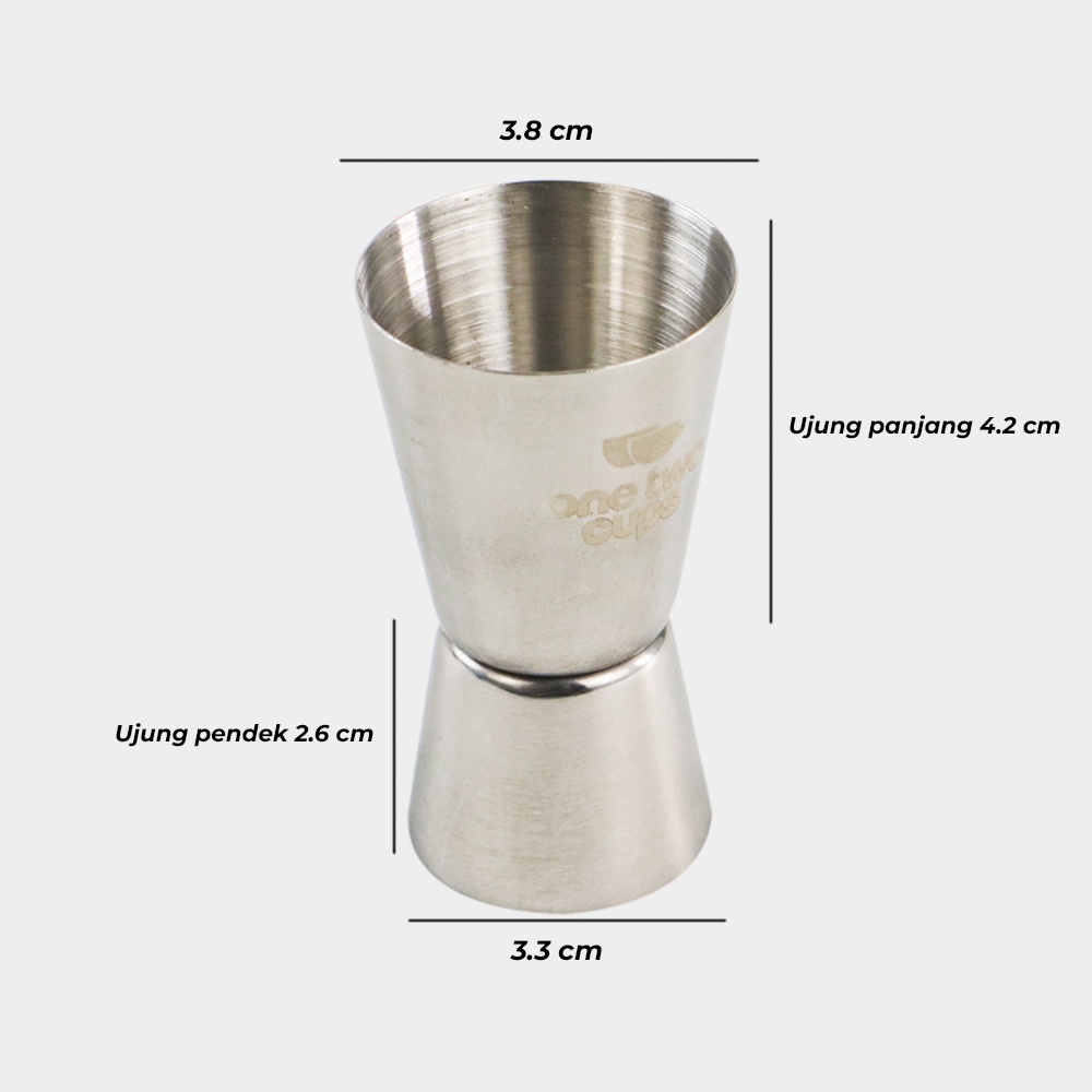 One Two Cups Gelas Ukur Jigger Bartender Double Shot 15 30 ml - LE2 - Silver - 7RHZ27SV