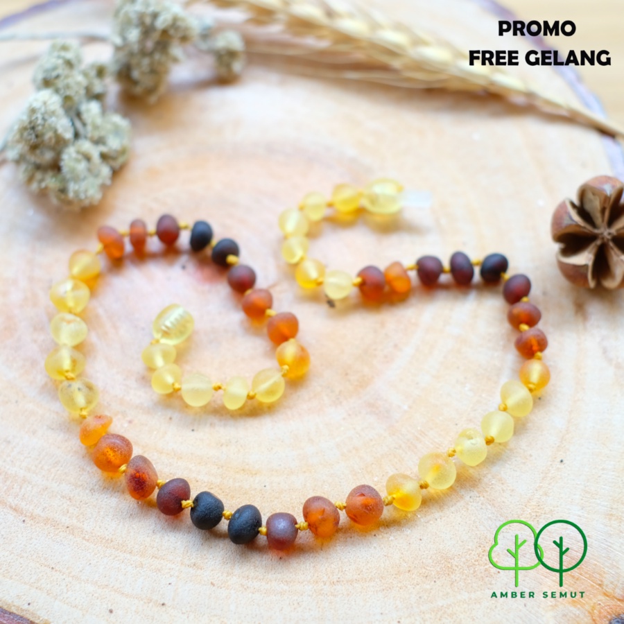 PROMO FREE GELANG - Kalung Amber Baltic Anak True Color by AMBER SEMUT