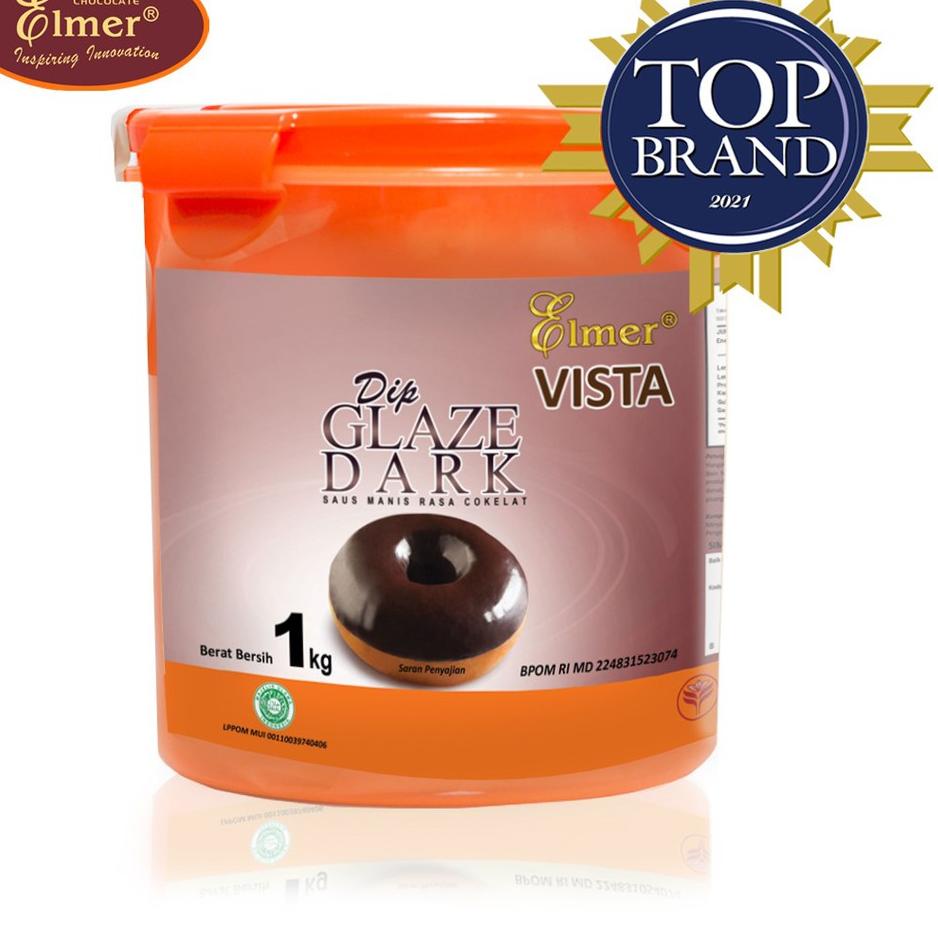 

➹ Elmer Dip Glaze Dark Vista 1 kg | Topping Donat | Selai Roti ◙