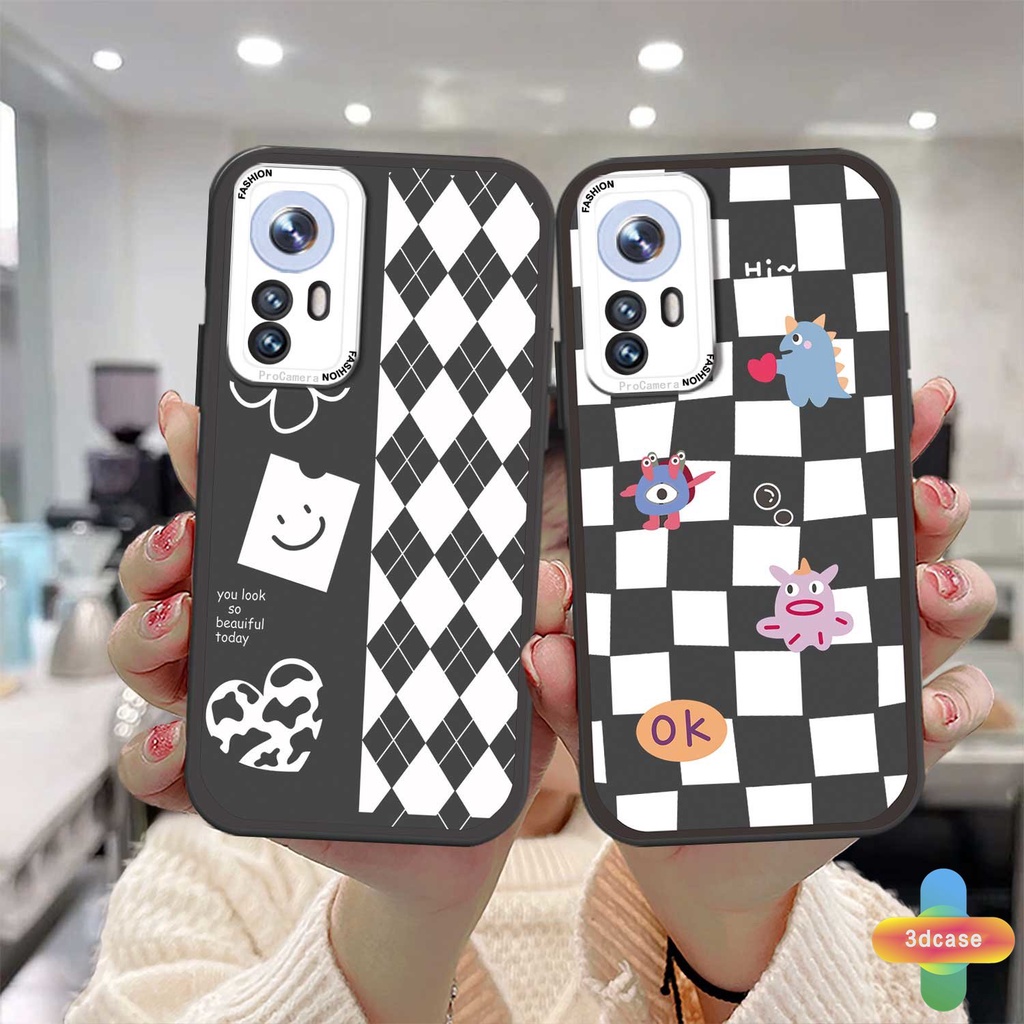 Xiaomi Redmi Note 9 8 10 10S 9 10 PRO MAX 11 9S POCO C3 C31 X3 NFC X3 PRO 9 9C NFC 9A 9i 9T 9AT 9 PRO Power 10X Monsters Papan Catur Diamond Grid Lembut Bergelombang Casing Edge