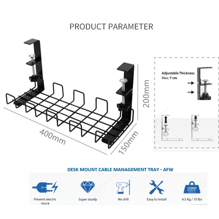 MORA Desk Organizer Cable Management Rak Penyimpanan Kabel ALL FOR WORK