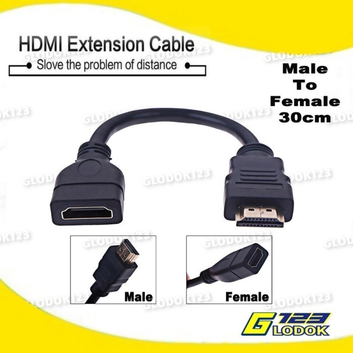 Kabel HDMI Extention Extender Sambungan Perpanjang Male To Female HDTV