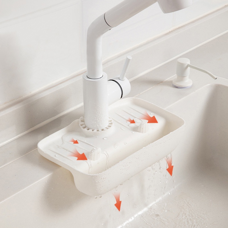 【COD】 Silicone Faucet Ma/Wastafel Spons Drain Cuci Rak Penyimpanan/Countertop Protector/Sink Splash Guard