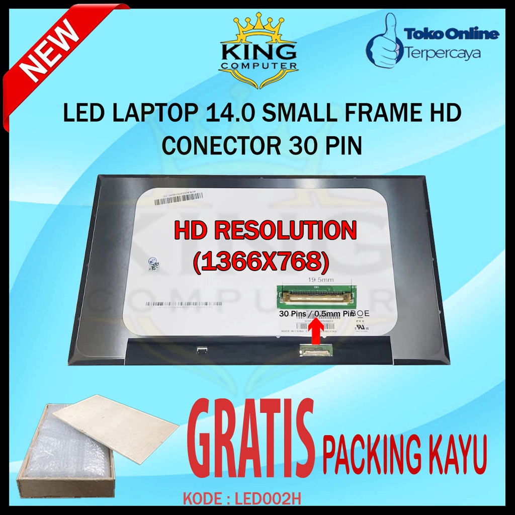 LCD LED LAPTOP 14 INCH SLIM 30 PIN SMALL FRAME HD (BAWAH RATA)