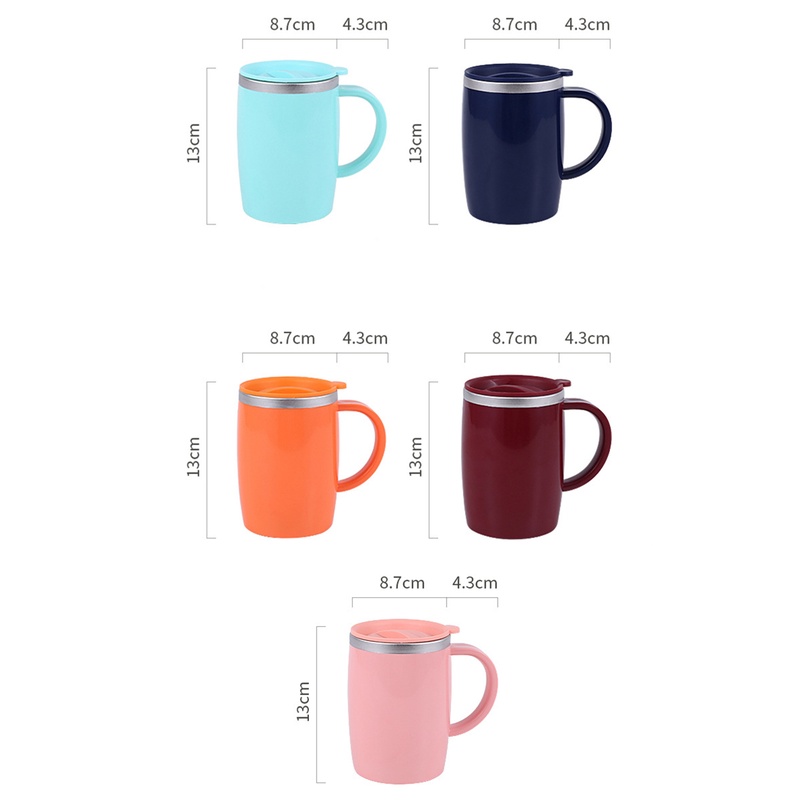 ღ Air Piala Stainless Steel Double-Layer Panas Isolasi Botol Air Dikontrol Disipasi Panas Mug Anti-Scald Kopi susu Teh Setiap Hari Cangkir Teh